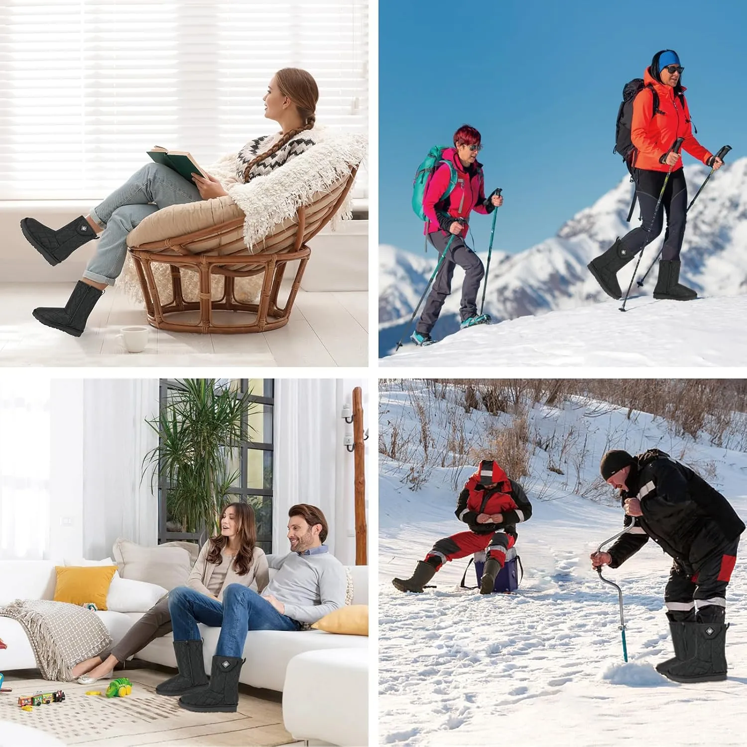 SAVIOR HEAT Heated Boots Heated Shoes for Women Men,Electric Rechargeable Heated Foot Warmer for Feet,Stylish Winter Footwear