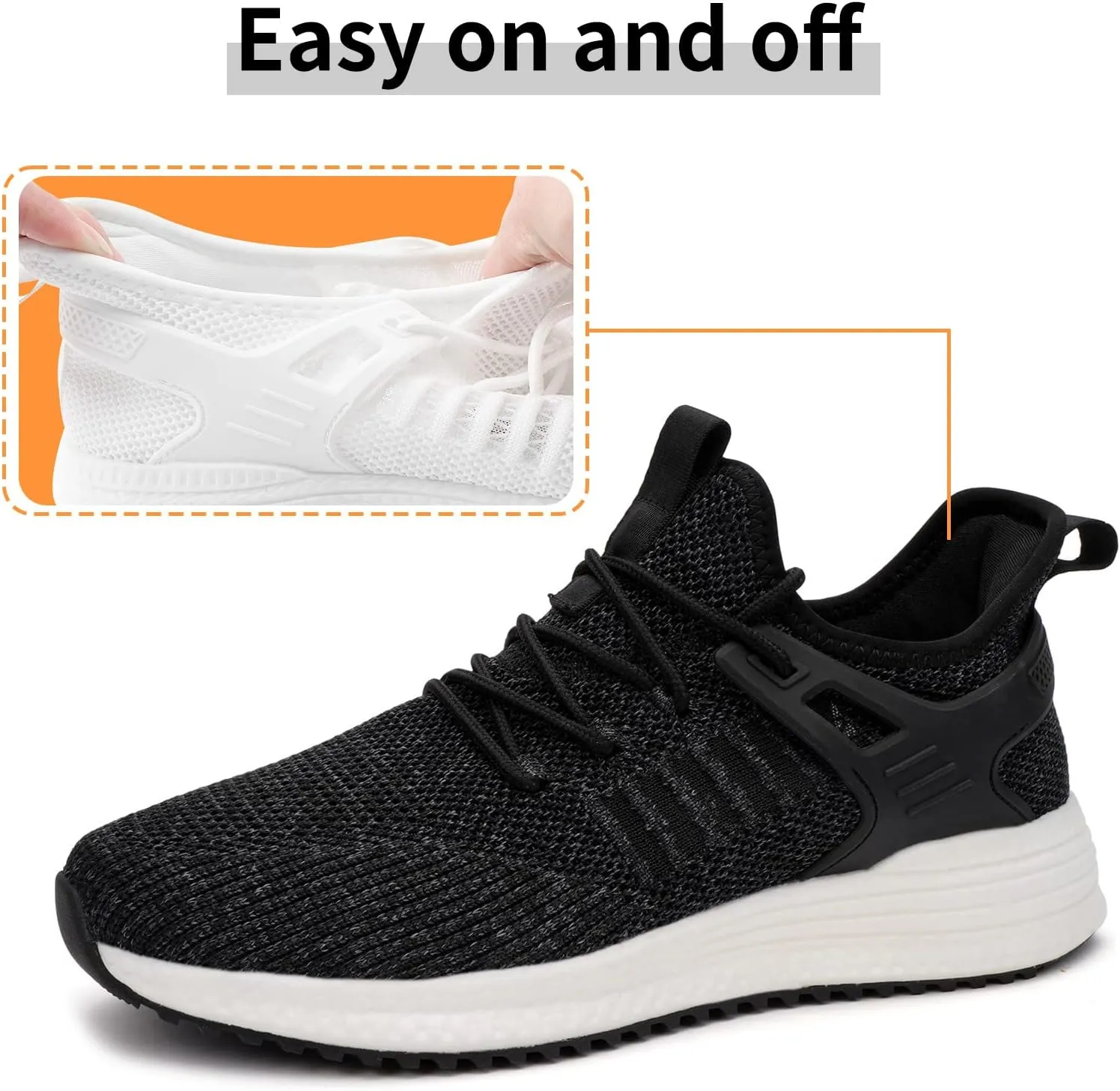 SDolphin Men's Running Shoes Sneakers - Tennis Workout Walking Gym Athletic Rubber Sole Breathable Comfortable Non Slip Fashion Shoes
