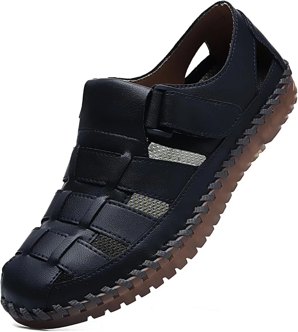 Shaire Men's Casual Sandals Slippers Beach Sandals Men's Closed Toe Fisherman Sandals