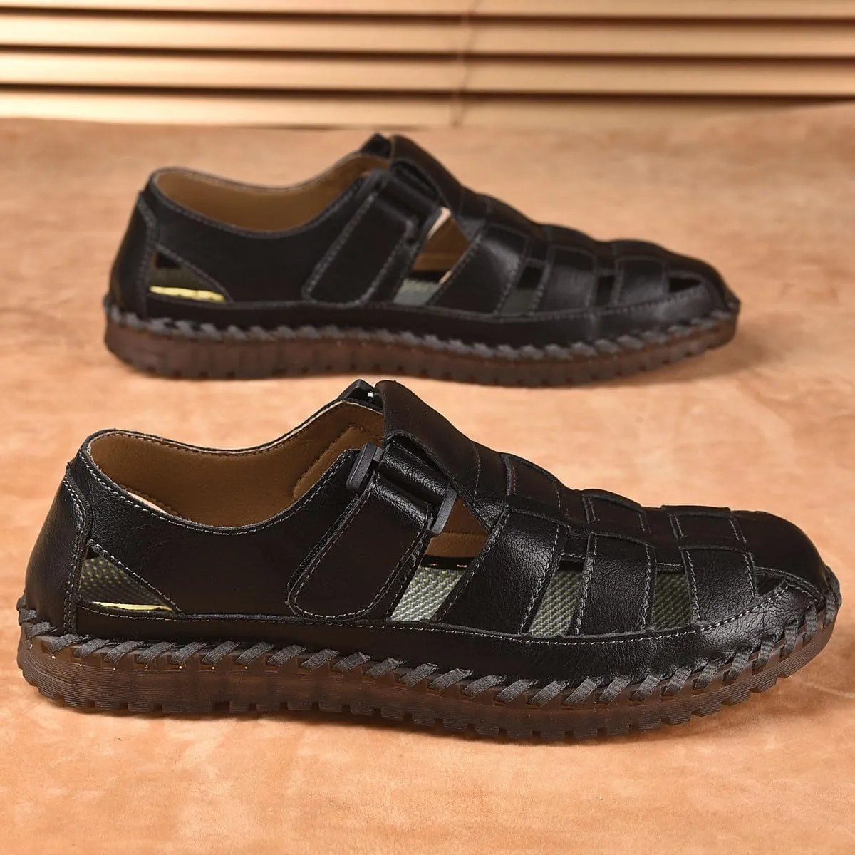 Shaire Men's Casual Sandals Slippers Beach Sandals Men's Closed Toe Fisherman Sandals