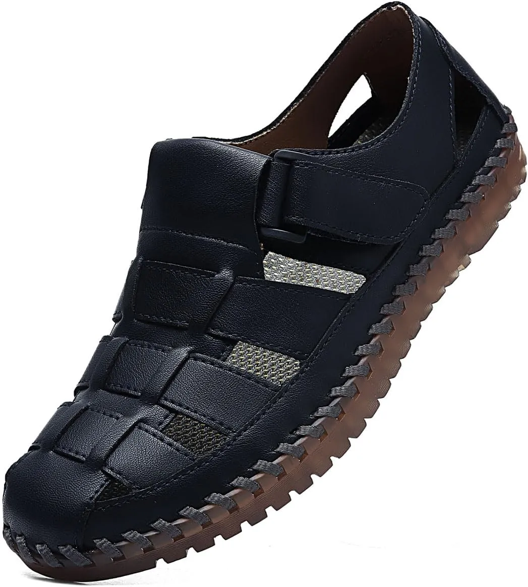Shaire Men's Casual Sandals Slippers Beach Sandals Men's Closed Toe Fisherman Sandals