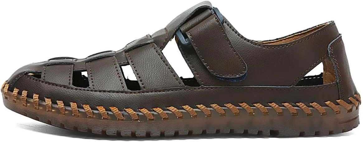 Shaire Men's Casual Sandals Slippers Beach Sandals Men's Closed Toe Fisherman Sandals