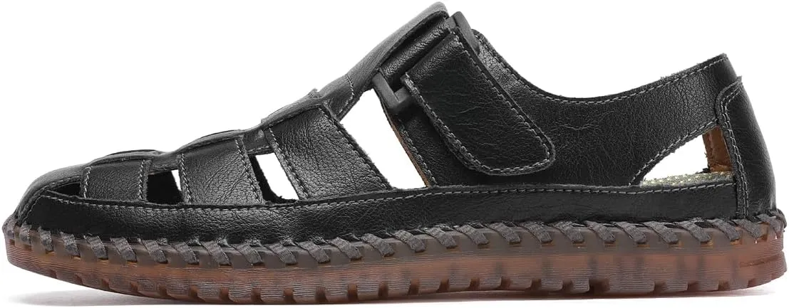 Shaire Men's Casual Sandals Slippers Beach Sandals Men's Closed Toe Fisherman Sandals