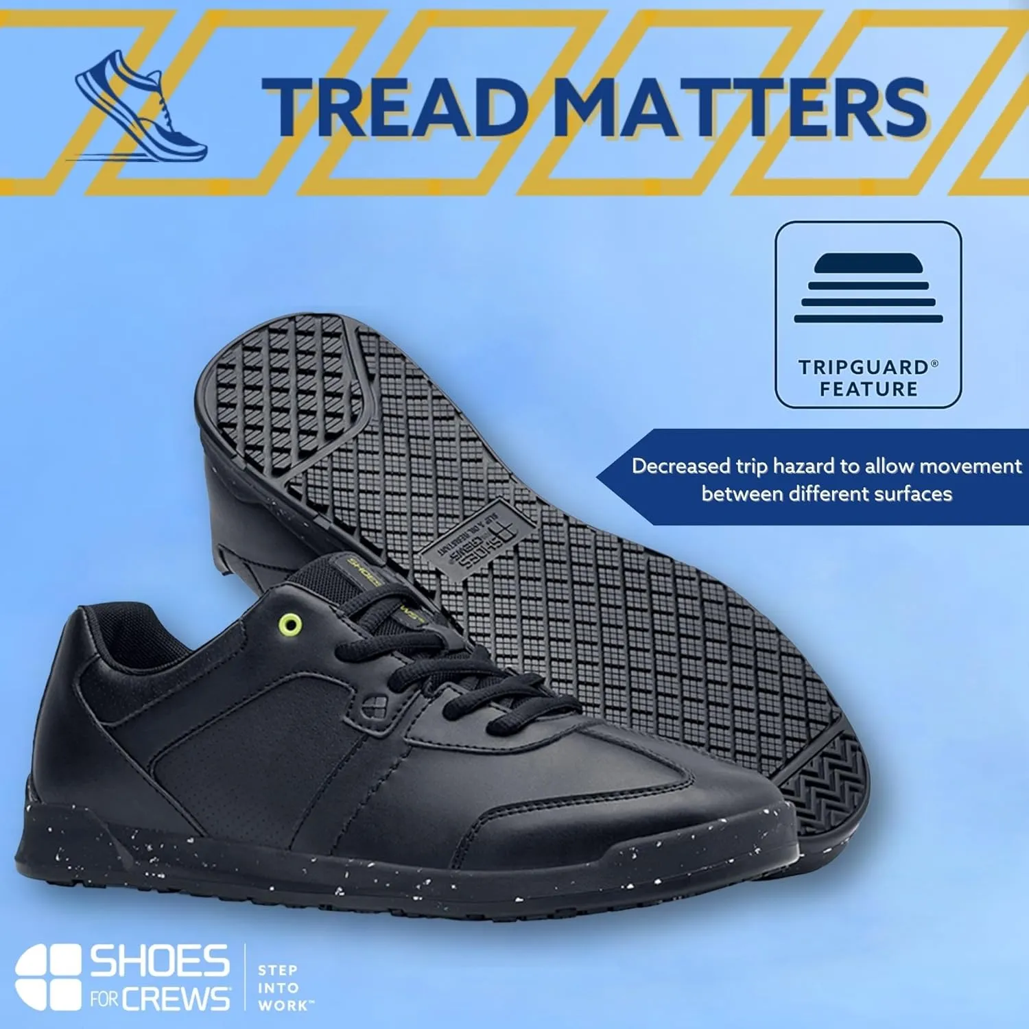 Shoes for Crews Men's Freestyle II Non Slip Work Shoes - Work & Safety Footwear, Food Service Work Sneakers, Lace-Up Breathable Work Shoes for Men