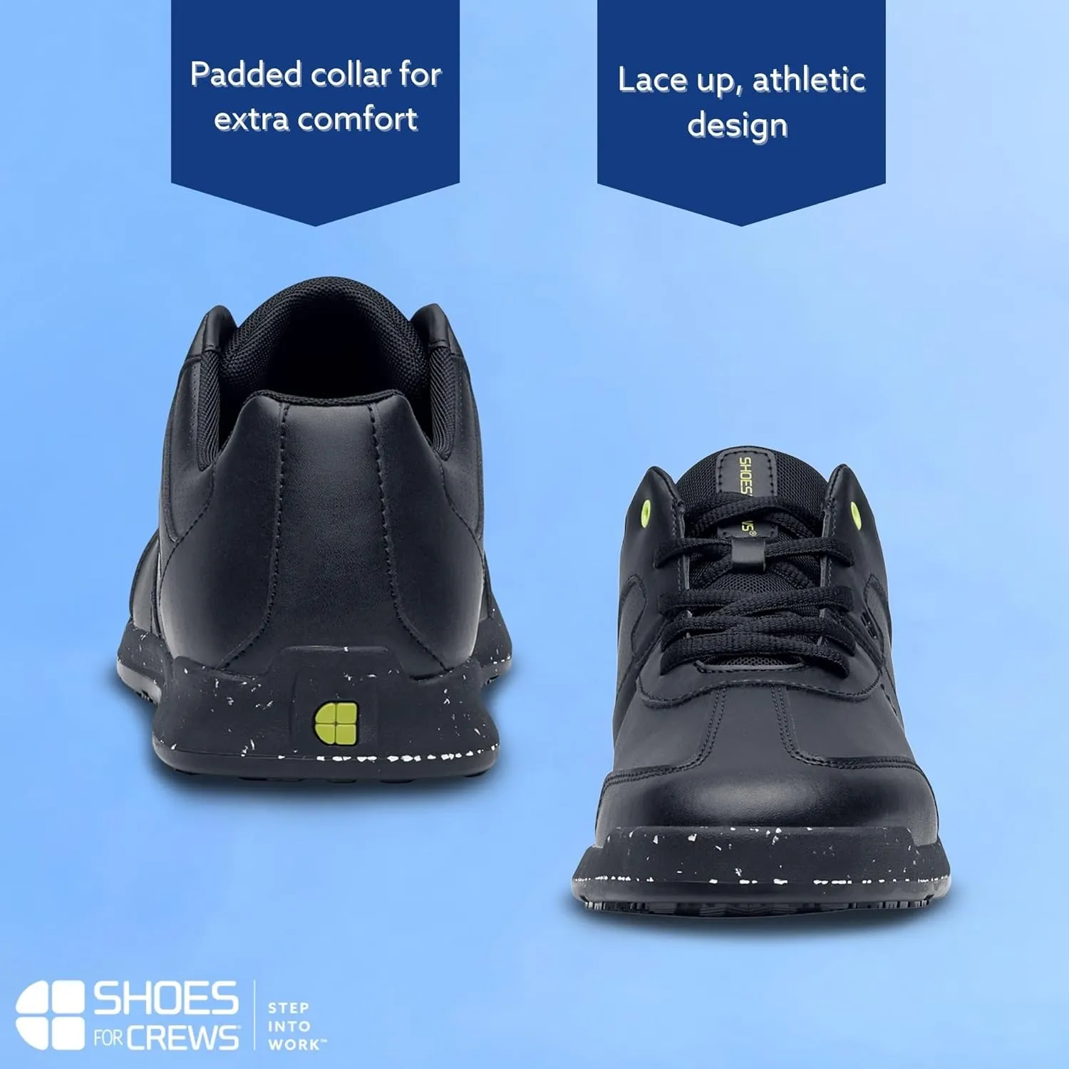 Shoes for Crews Men's Freestyle II Non Slip Work Shoes - Work & Safety Footwear, Food Service Work Sneakers, Lace-Up Breathable Work Shoes for Men