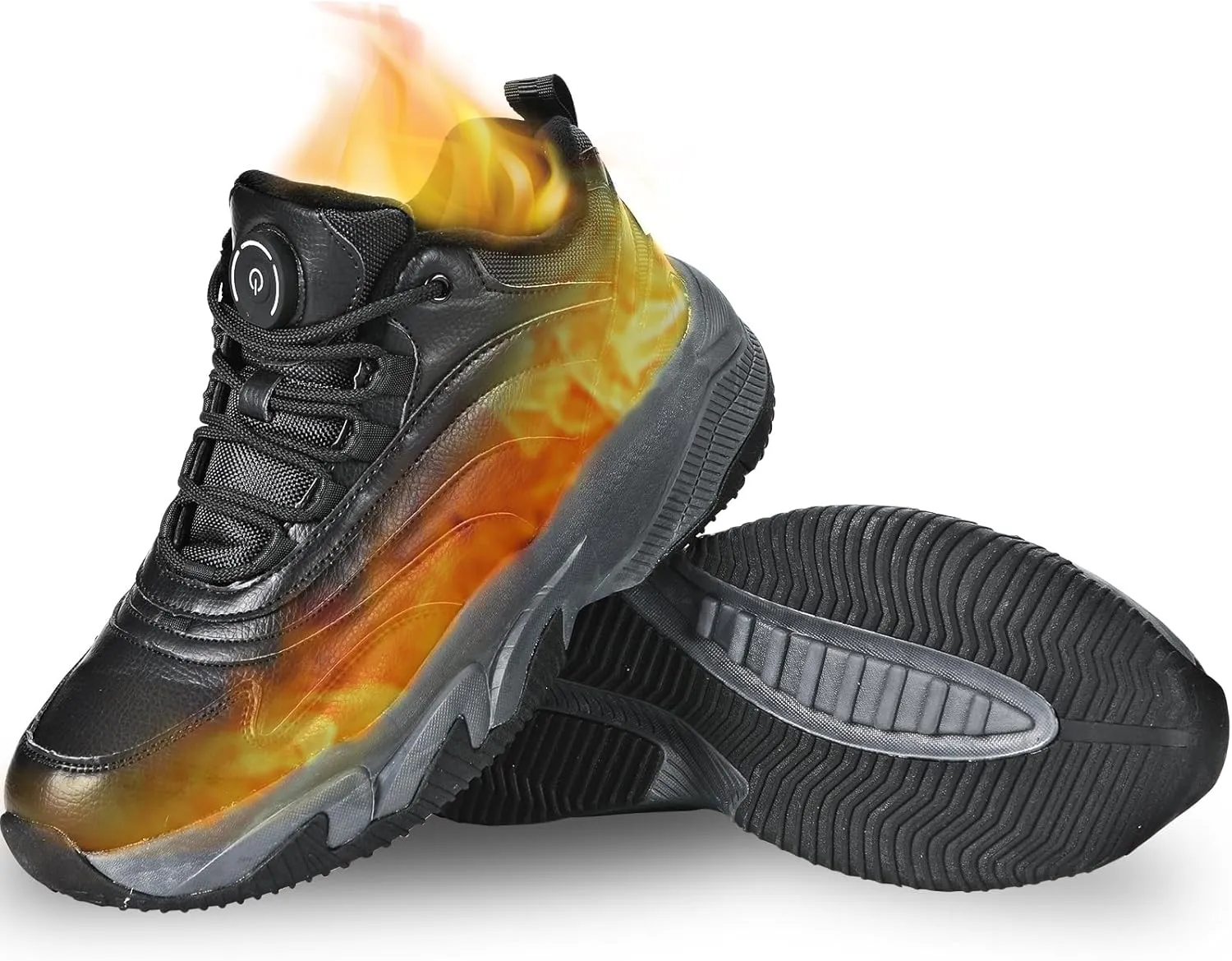 Sneakers Heated Electric, Heated Shoes Foot Warmer Rechargeable for Men and Women, 4000mAh Battery Max 20H Heated, Washable Winter Heated Snow Boots Warm