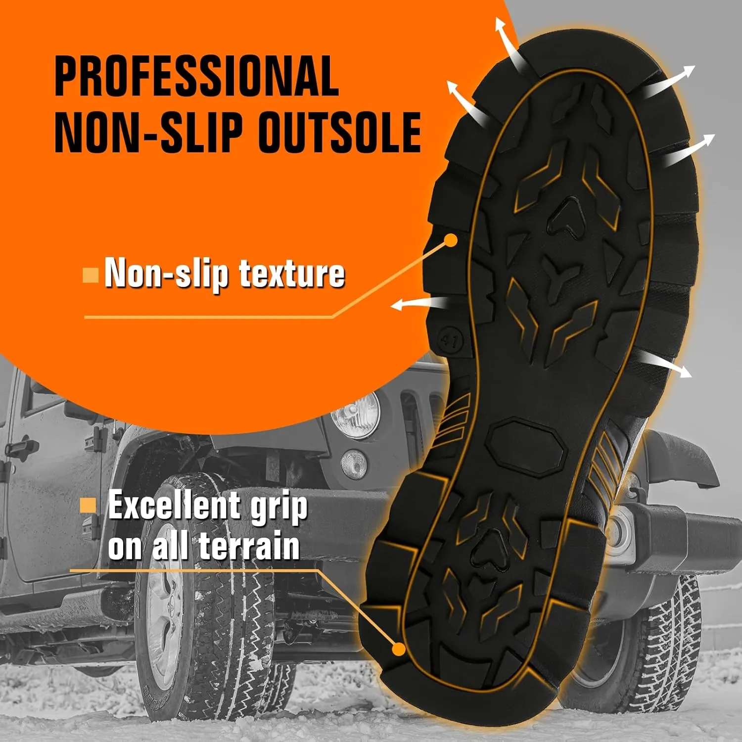 Snow Boots for Men, Slip on Waterproof Hiking Boots with Fur Lined, Mens Winter Boots Shoes Non-Slip Rubber Sole Outdoor Comfortable Walking Shoes