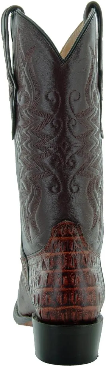 Soto Boots Men's Gator Tail Print Cowboy Boots, Exotic Print Men's Cowboy Boots, Western Boots For Men H7006