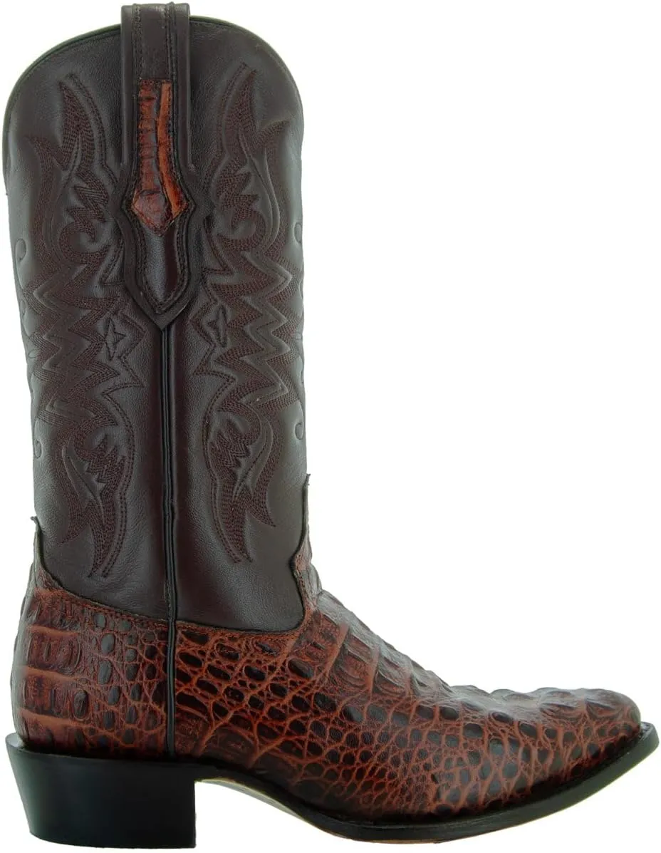Soto Boots Men's Gator Tail Print Cowboy Boots, Exotic Print Men's Cowboy Boots, Western Boots For Men H7006
