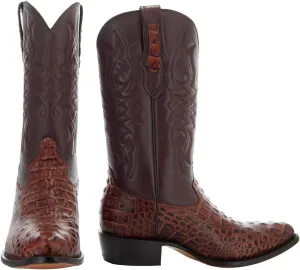 Soto Boots Men's Gator Tail Print Cowboy Boots, Exotic Print Men's Cowboy Boots, Western Boots For Men H7006
