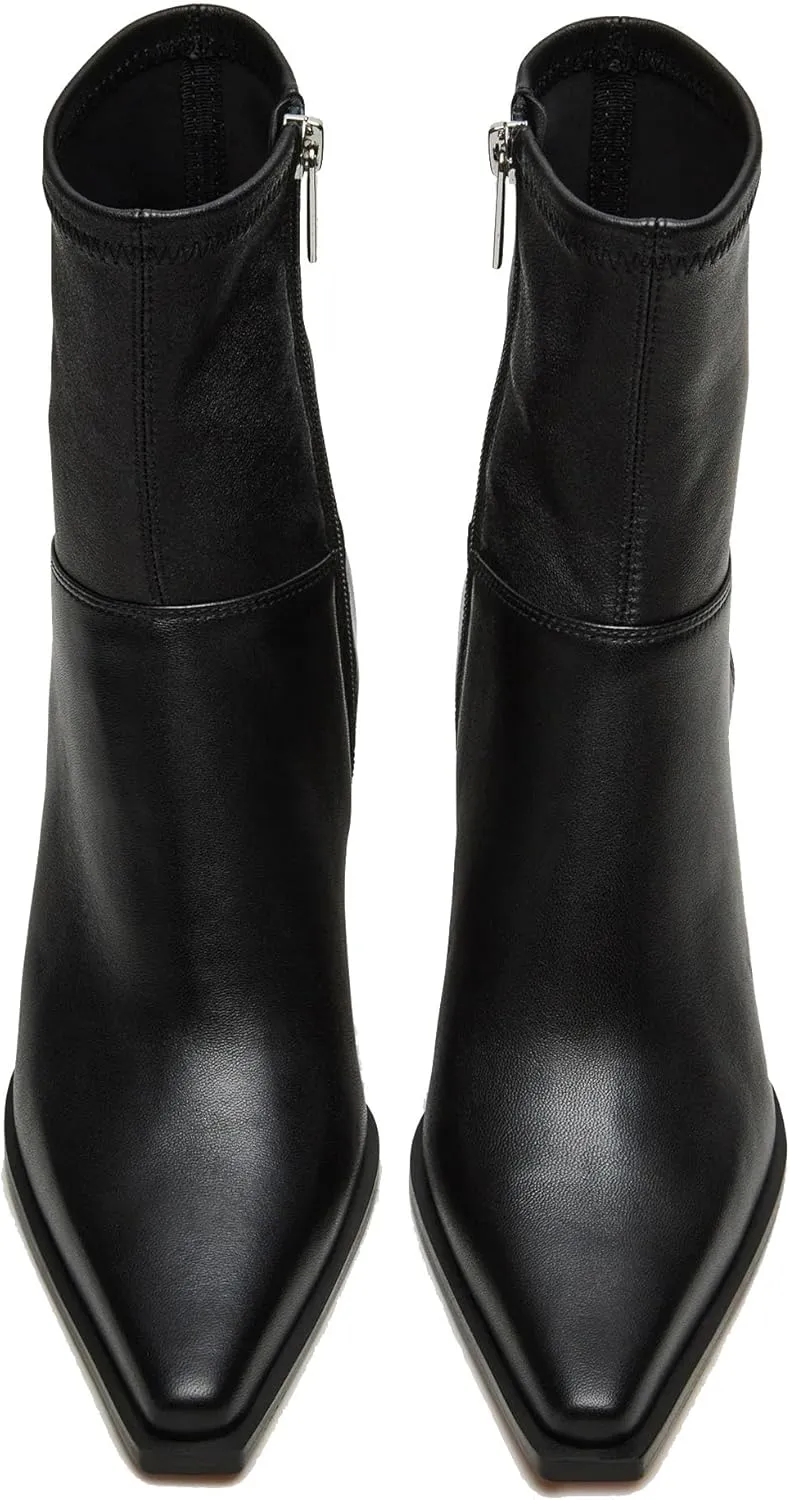SOVANYOU Women's Kitten Heel Ankle Boots Pointed Toe Stiletto Booties with Side Zipper Fashion Dress Boots