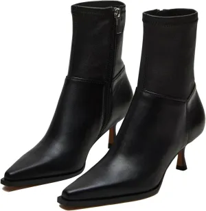 SOVANYOU Women's Kitten Heel Ankle Boots Pointed Toe Stiletto Booties with Side Zipper Fashion Dress Boots
