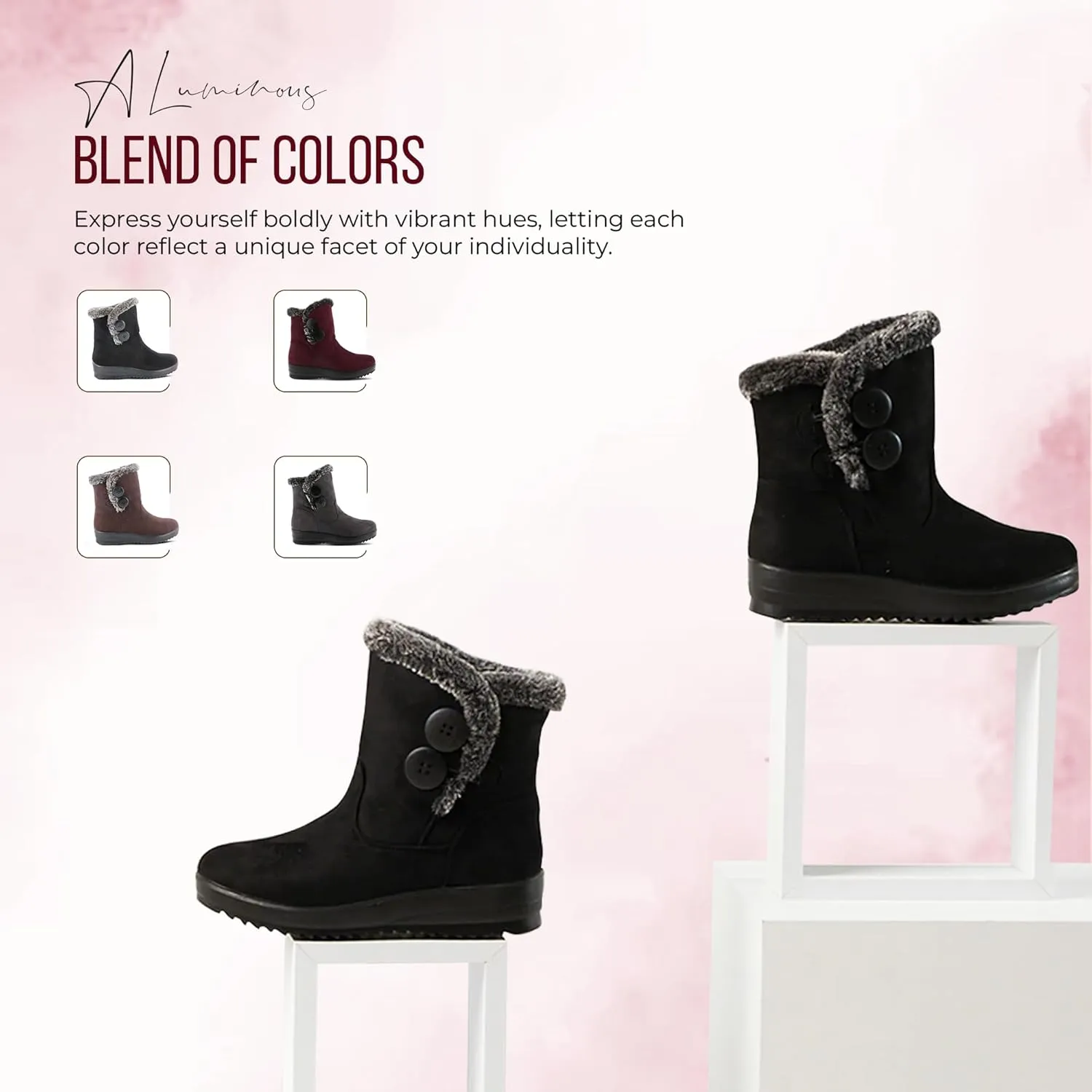 Spring Step Istra Ankle Boots for Women - Fashionable Womens Winter Boots - Womens Ankle Booties with Button Closure