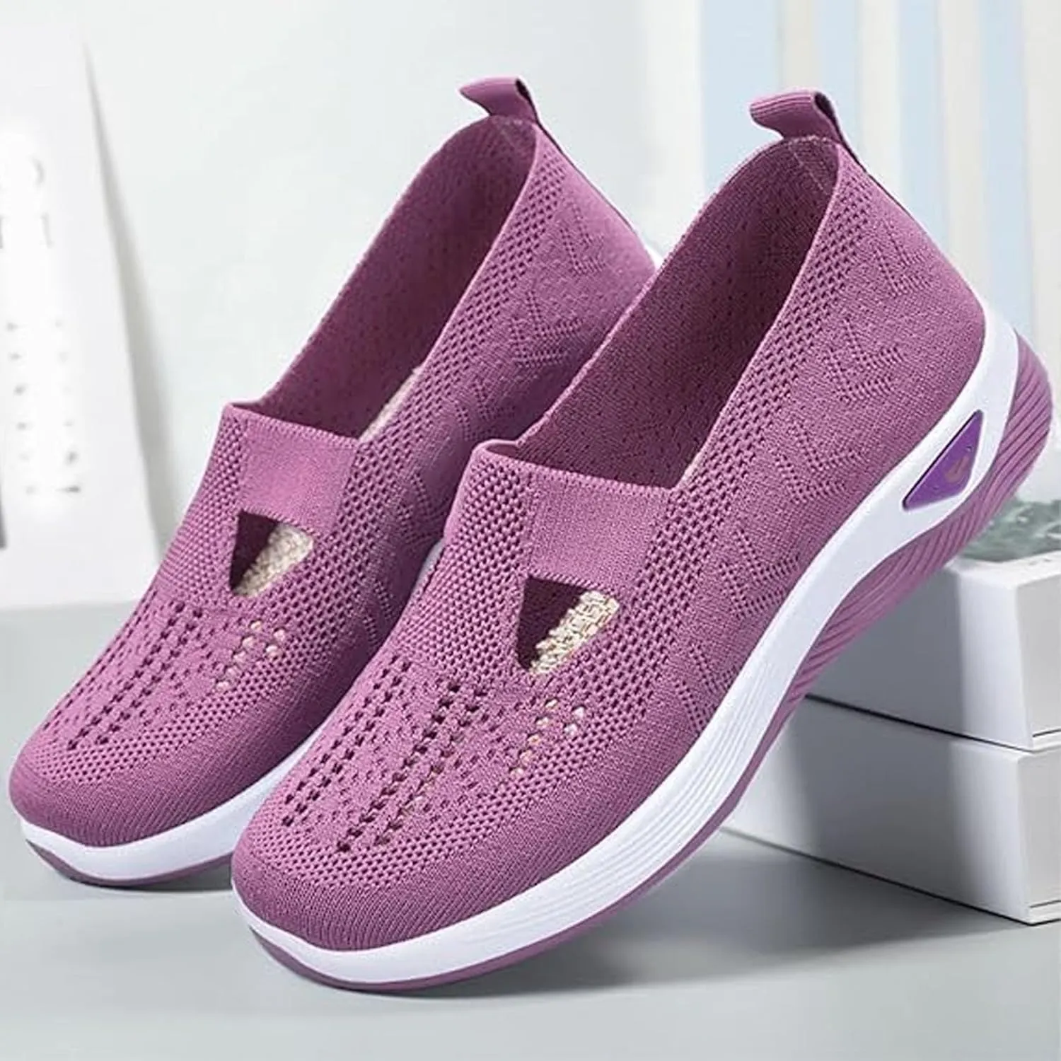 Stanceflex Shoes for Women, Orthopedic All-Day Comfort Sneakers, Women Wide Width Breathable Walking Comfortable Slip on Sneakers