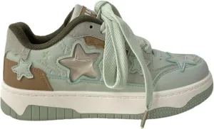 Star Shoes Y2k Walking Sneakers - Y2k Aesthetic Chunky Platform Sneakers, Casual Lace Up Lightweight Sport Shoes