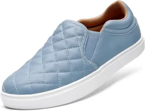 STQ Slip On Shoes for Women Fashion Sneakers Elees Quilted 2.0 Comfort Casual Fall Loafers