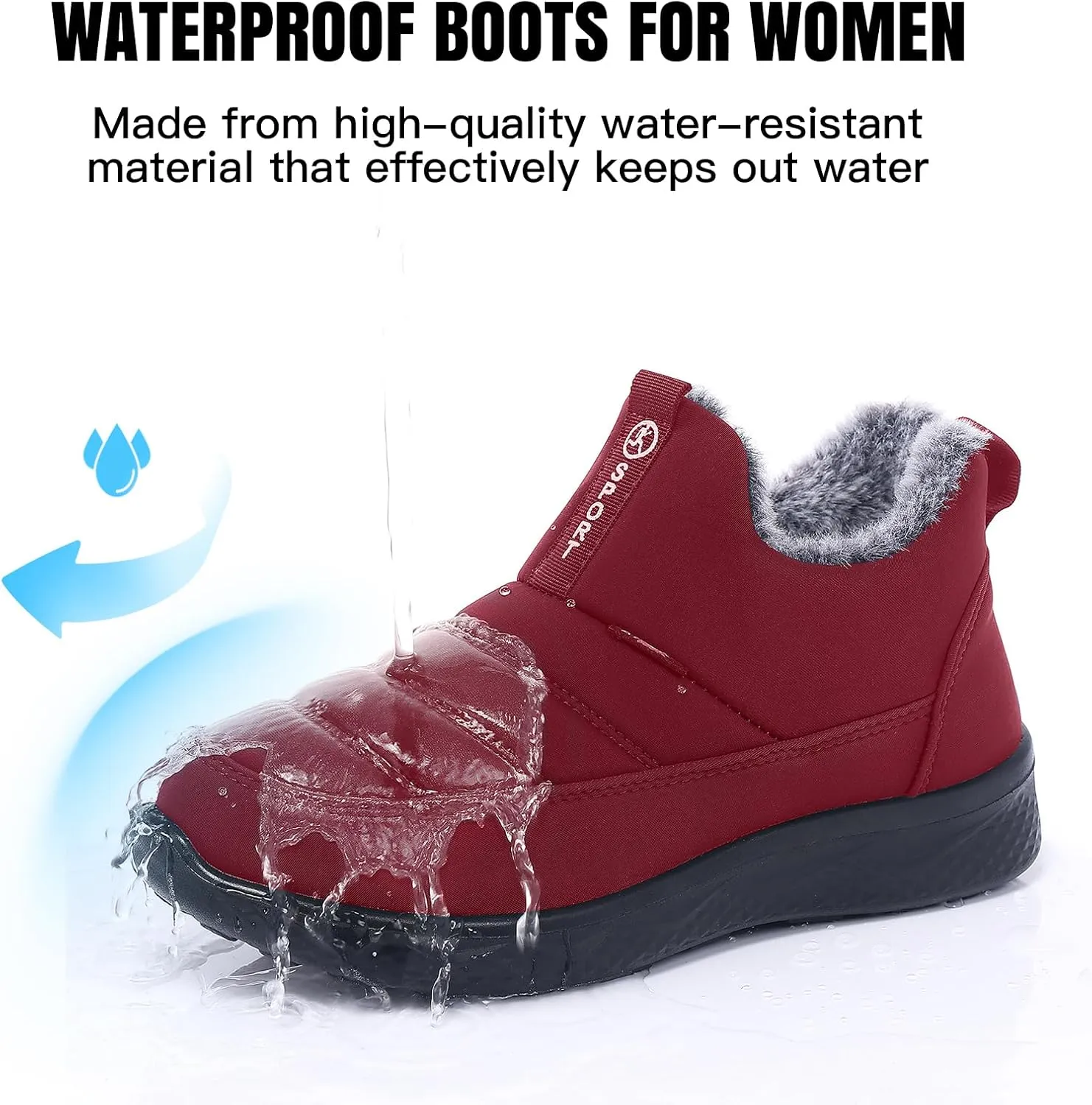 SWQZVT Winter Boots For Women Snow: Non Slip Winter Boot Ankle Outdoor Comfortable Resistant Flat Booties