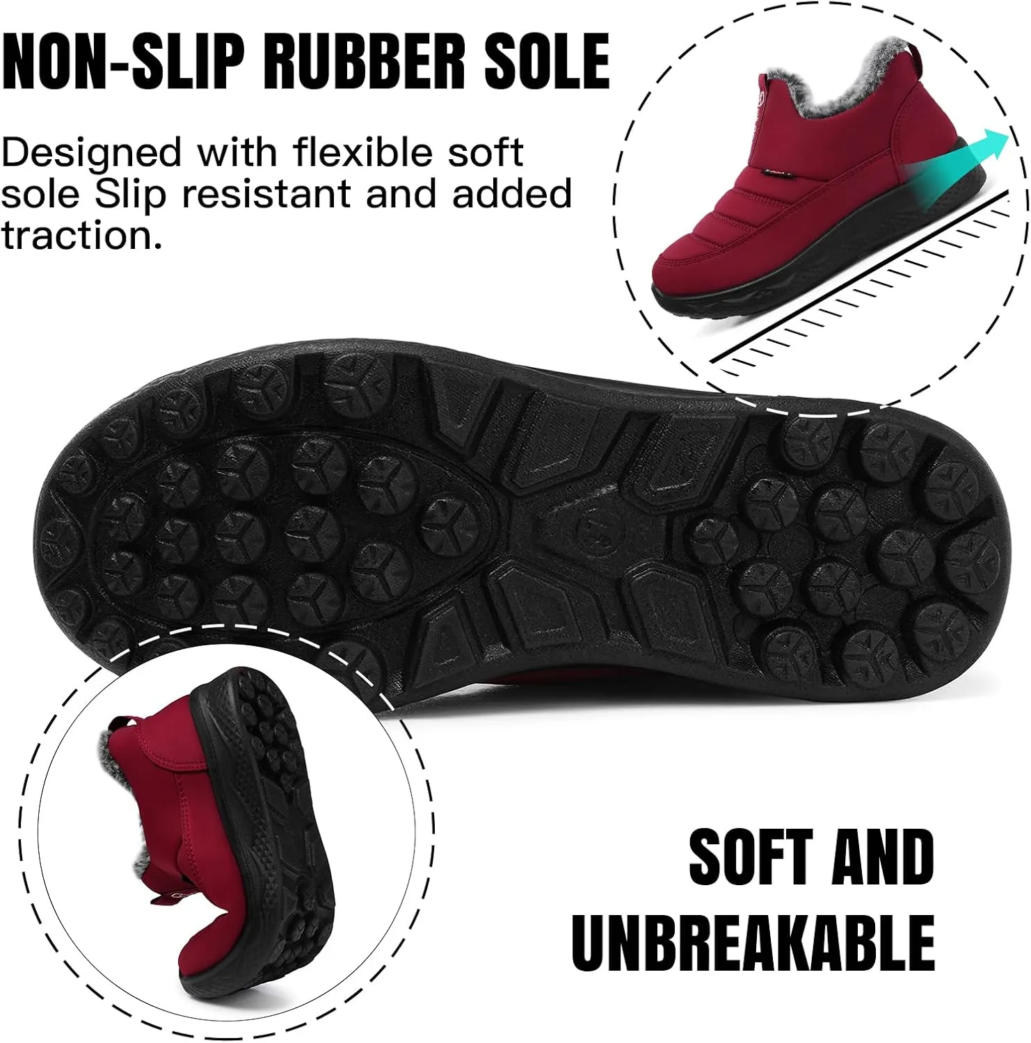 SWQZVT Winter Boots For Women Snow: Non Slip Winter Boot Ankle Outdoor Comfortable Resistant Flat Booties