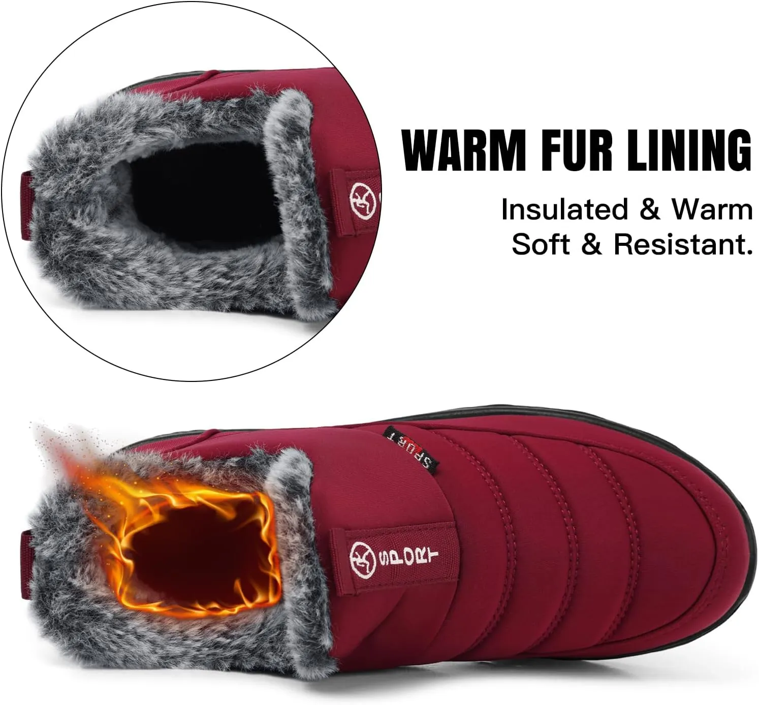 SWQZVT Winter Boots For Women Snow: Non Slip Winter Boot Ankle Outdoor Comfortable Resistant Flat Booties