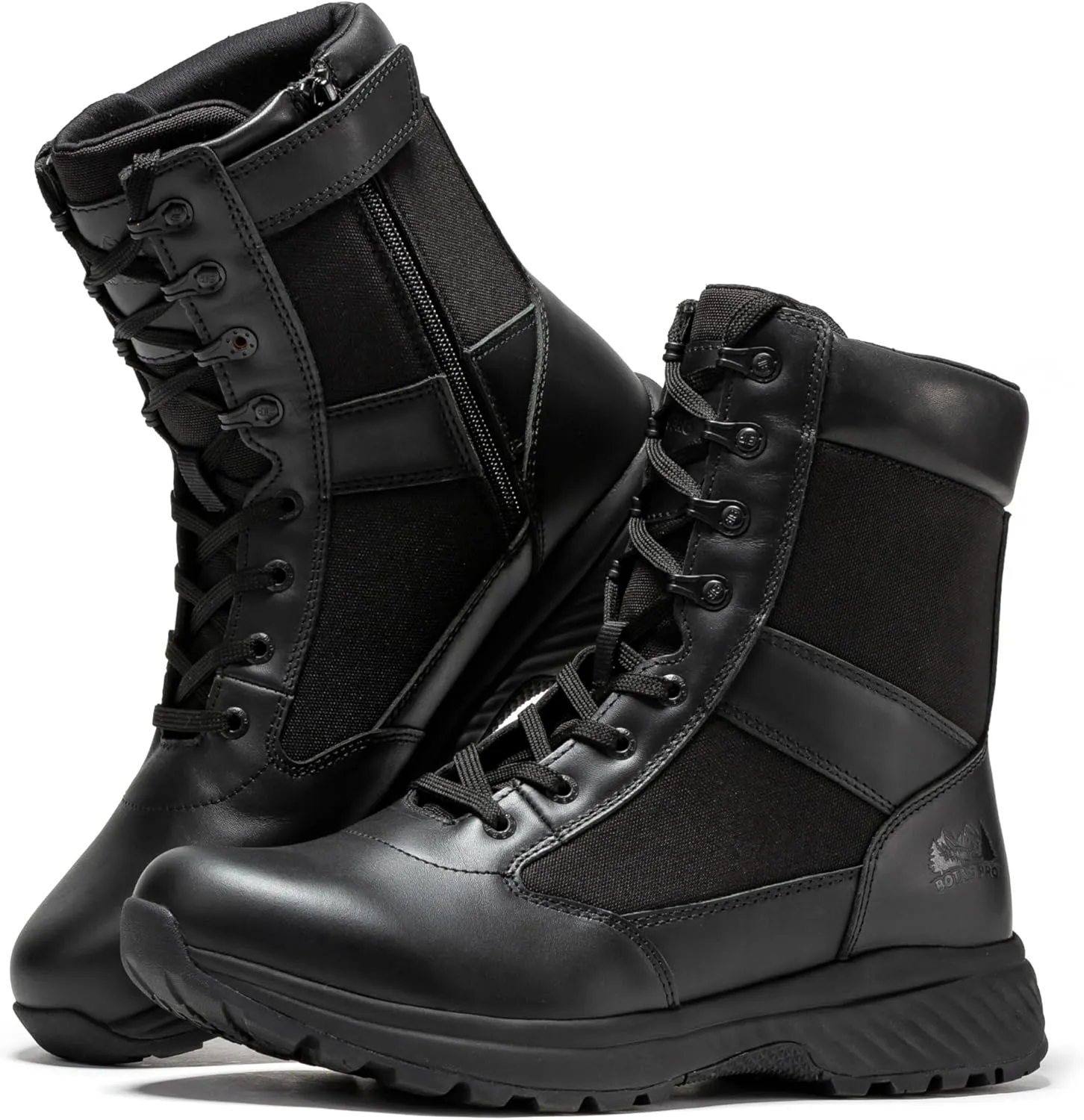 Tactical Boots for Men with Side Zipper, 8 inch Outdoor Military Work Hiking Boot(BP701-703)