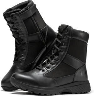 Tactical Boots for Men with Side Zipper, 8 inch Outdoor Military Work Hiking Boot(BP701-703)