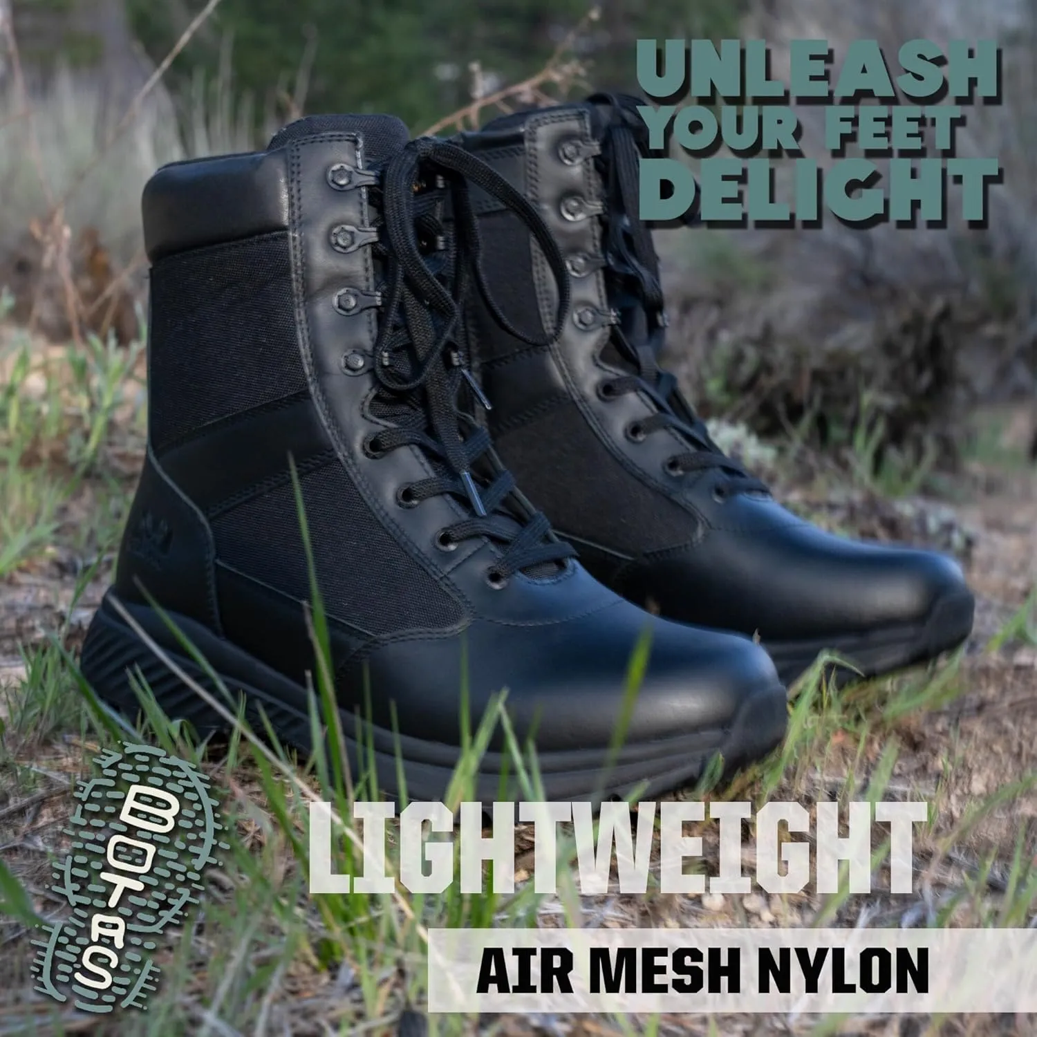 Tactical Boots for Men with Side Zipper, 8 inch Outdoor Military Work Hiking Boot(BP701-703)