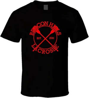 Teen Beacon Hills Lacrosse 2 Shirt Black White Tshirt Men's T Shirt
