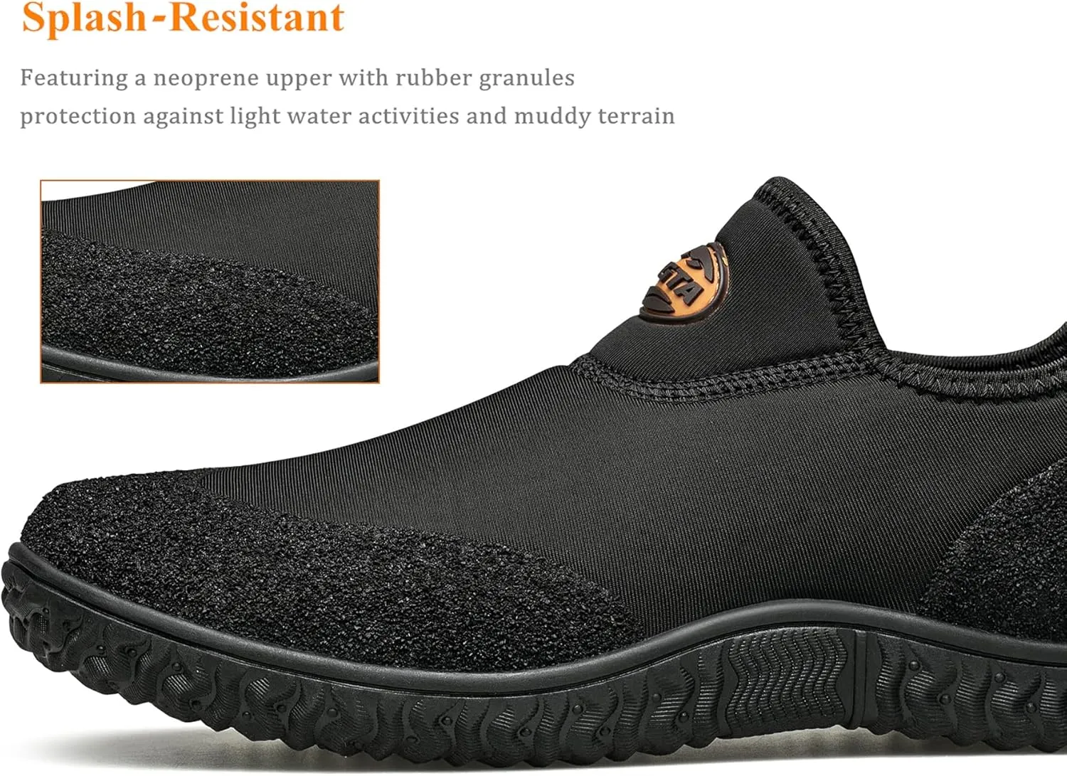 TENGTA Men's Neoprene Mud Boots Lightweight Slip-on Garden Shoes Low Short Rubber Rain Boots for Gardening, Camping and Yard Work