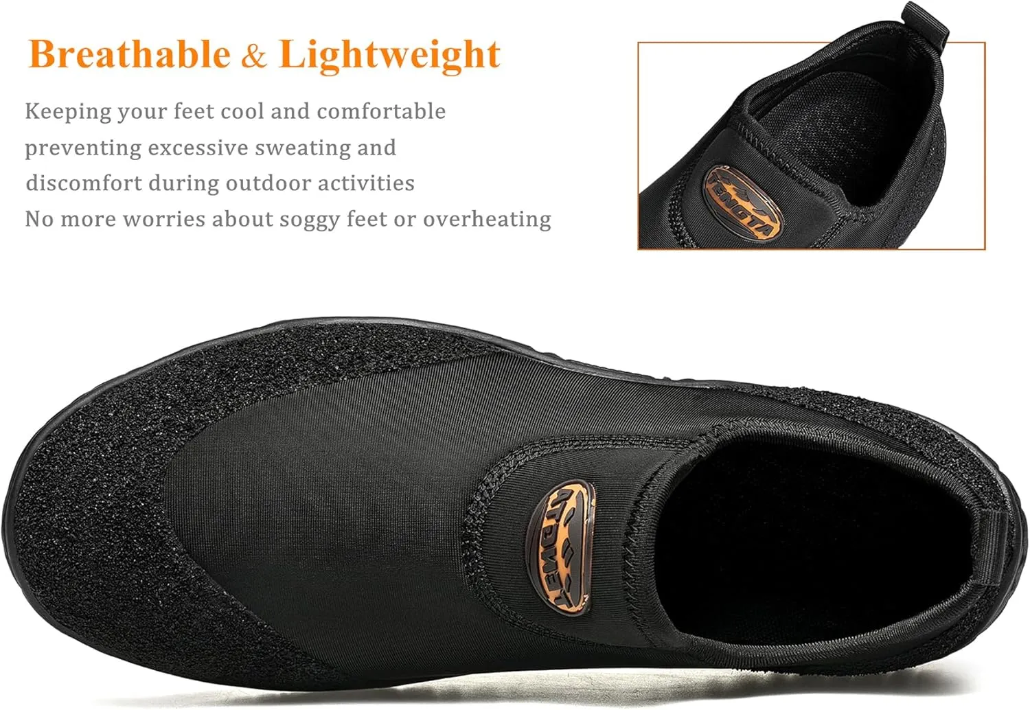 TENGTA Men's Neoprene Mud Boots Lightweight Slip-on Garden Shoes Low Short Rubber Rain Boots for Gardening, Camping and Yard Work
