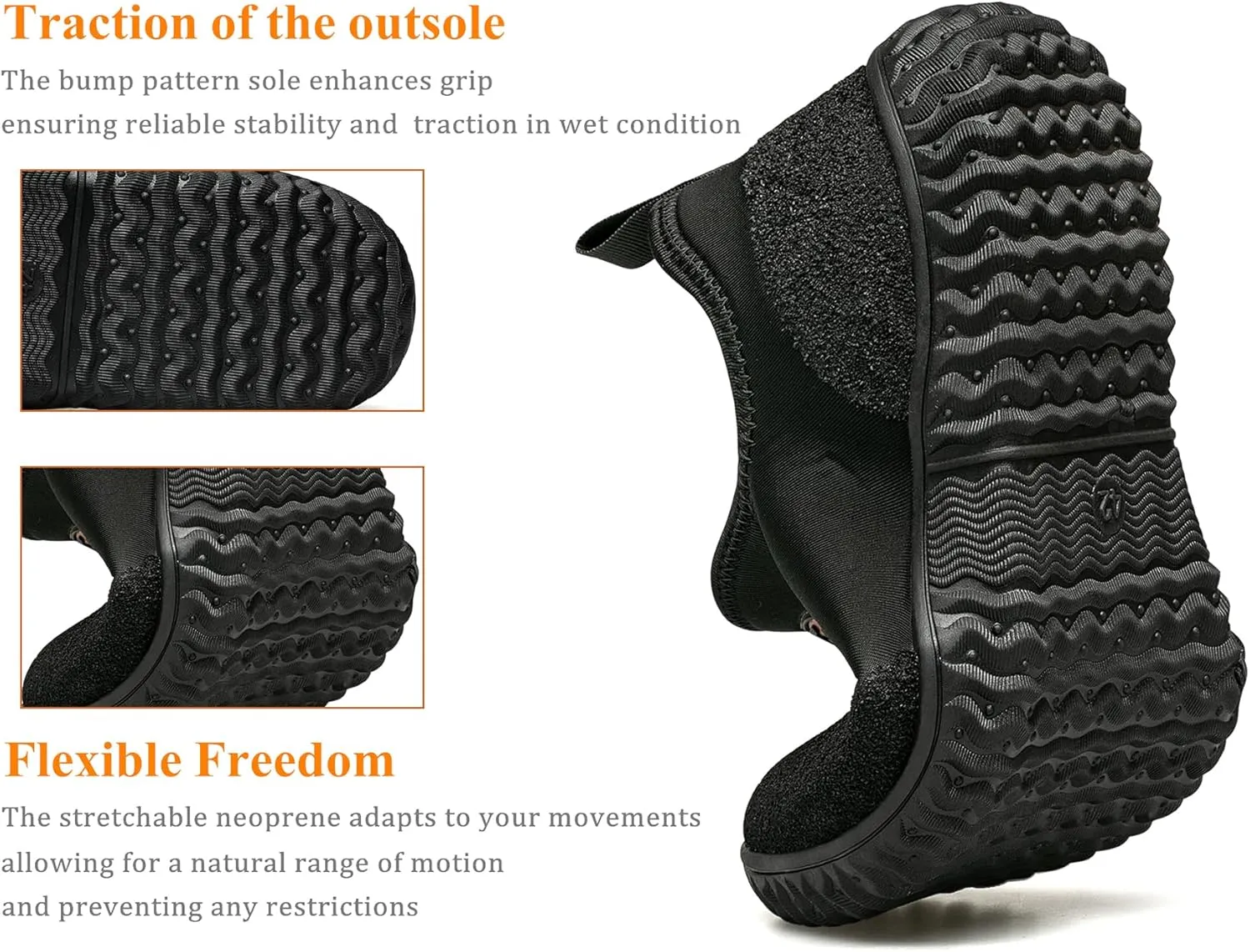 TENGTA Men's Neoprene Mud Boots Lightweight Slip-on Garden Shoes Low Short Rubber Rain Boots for Gardening, Camping and Yard Work