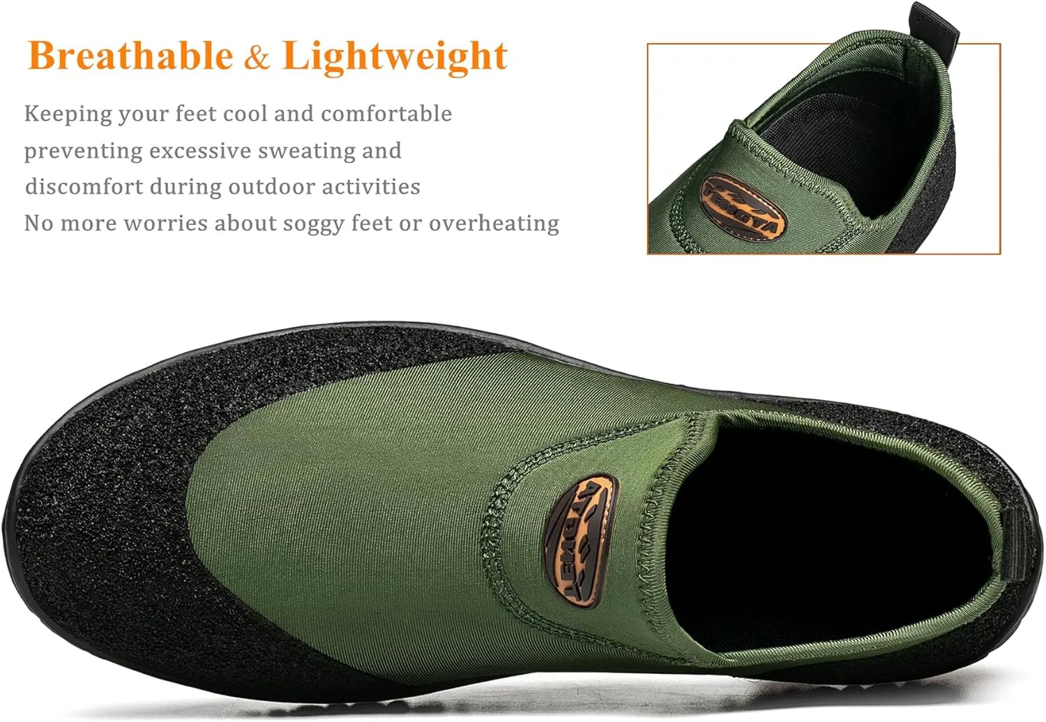 TENGTA Men's Neoprene Mud Boots Lightweight Slip-on Garden Shoes Low Short Rubber Rain Boots for Gardening, Camping and Yard Work