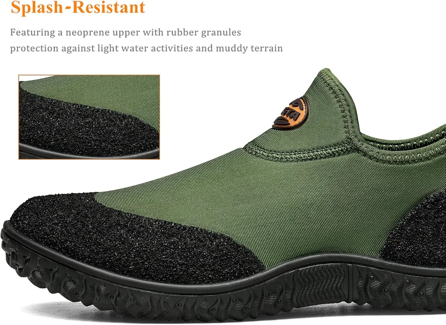 TENGTA Men's Neoprene Mud Boots Lightweight Slip-on Garden Shoes Low Short Rubber Rain Boots for Gardening, Camping and Yard Work