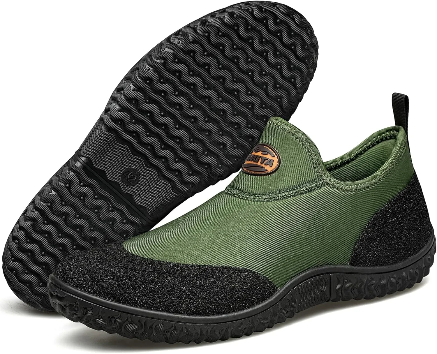 TENGTA Men's Neoprene Mud Boots Lightweight Slip-on Garden Shoes Low Short Rubber Rain Boots for Gardening, Camping and Yard Work