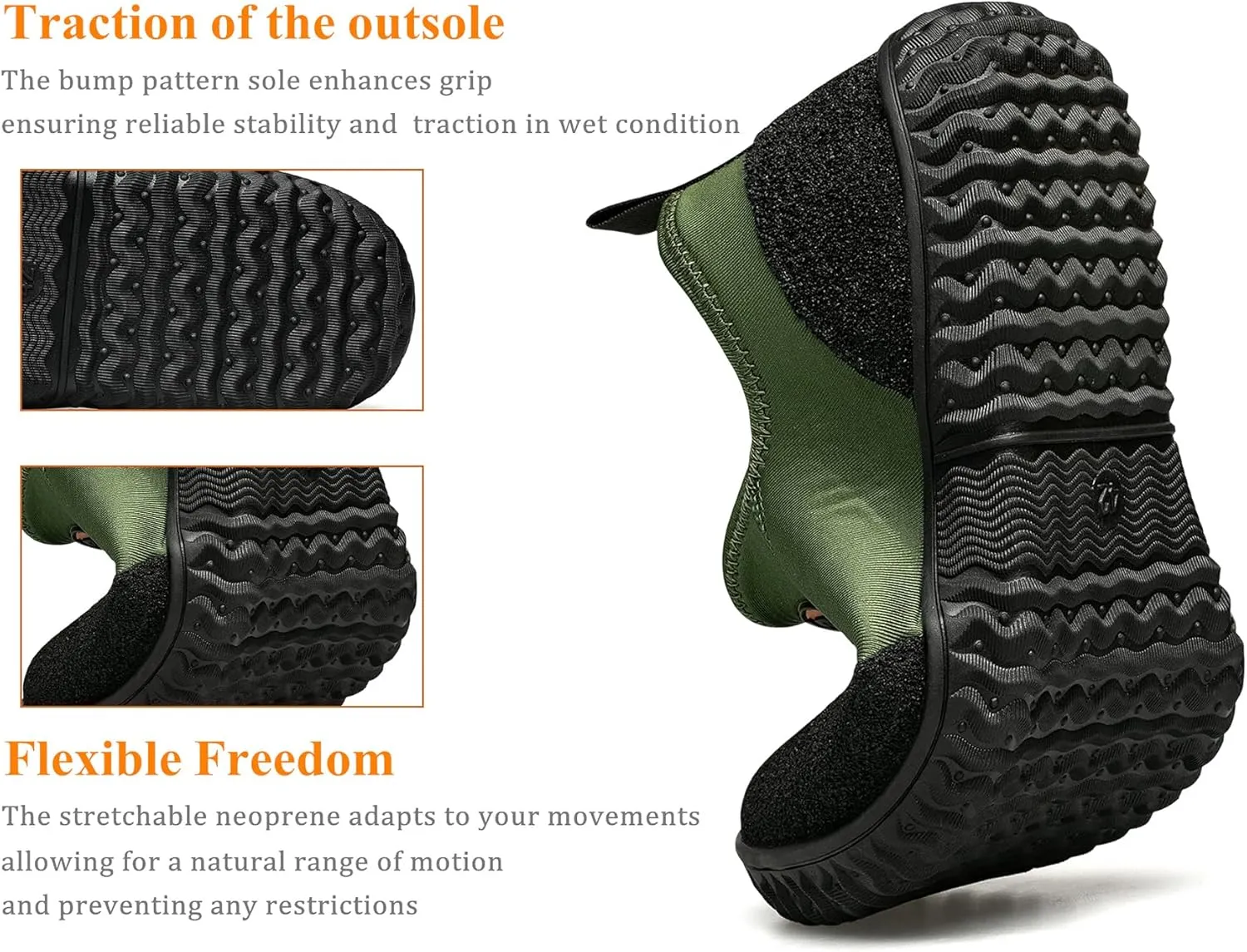 TENGTA Men's Neoprene Mud Boots Lightweight Slip-on Garden Shoes Low Short Rubber Rain Boots for Gardening, Camping and Yard Work