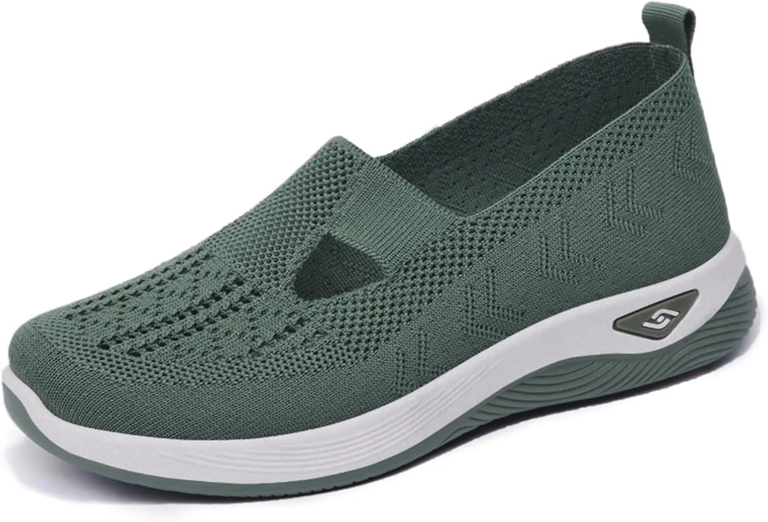 Thatrich Womens Orthopedic Sneakers Slip on Walking Shoes Breathable Soft Woven Shoe Non-Slip Mesh Up Footwear Lightweight Comfortable Arch Support Sneaker