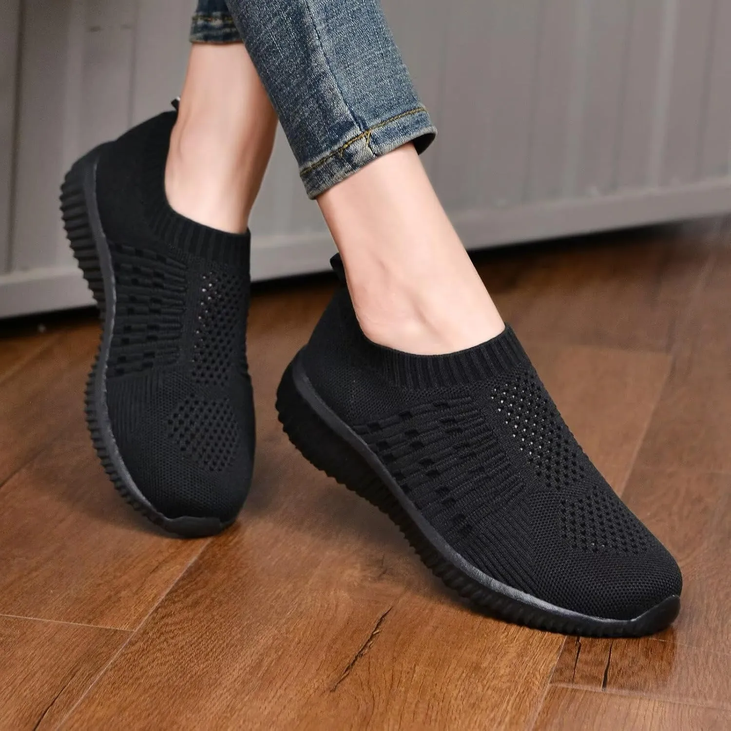 TIOSEBON Women's Athletic Walking Shoes Slip On Casual Mesh-Comfortable Tennis Workout Sneakers