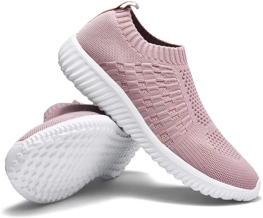 TIOSEBON Women's Athletic Walking Shoes Slip On Casual Mesh-Comfortable Tennis Workout Sneakers