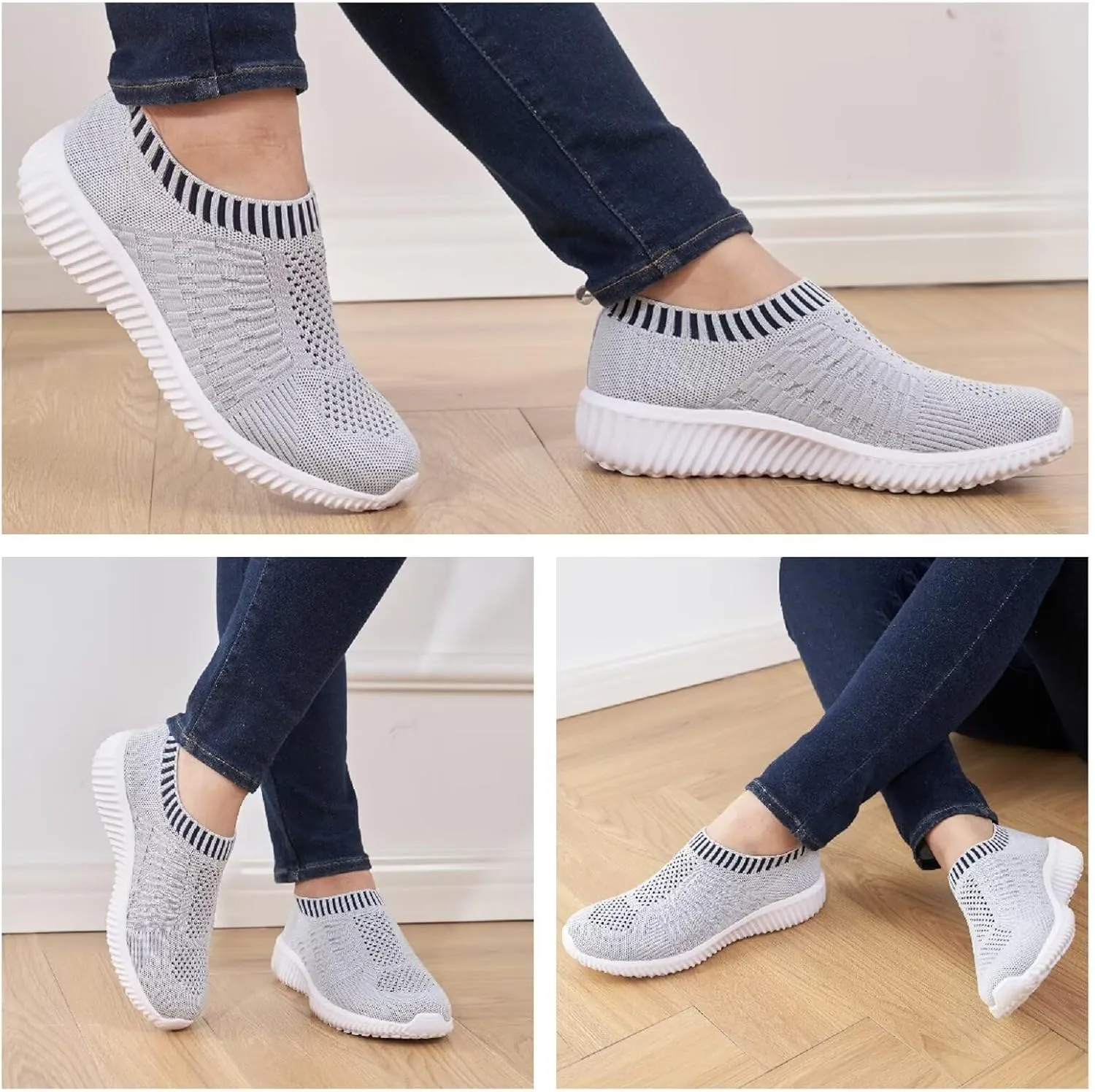 TIOSEBON Women's Athletic Walking Shoes Slip On Casual Mesh-Comfortable Tennis Workout Sneakers