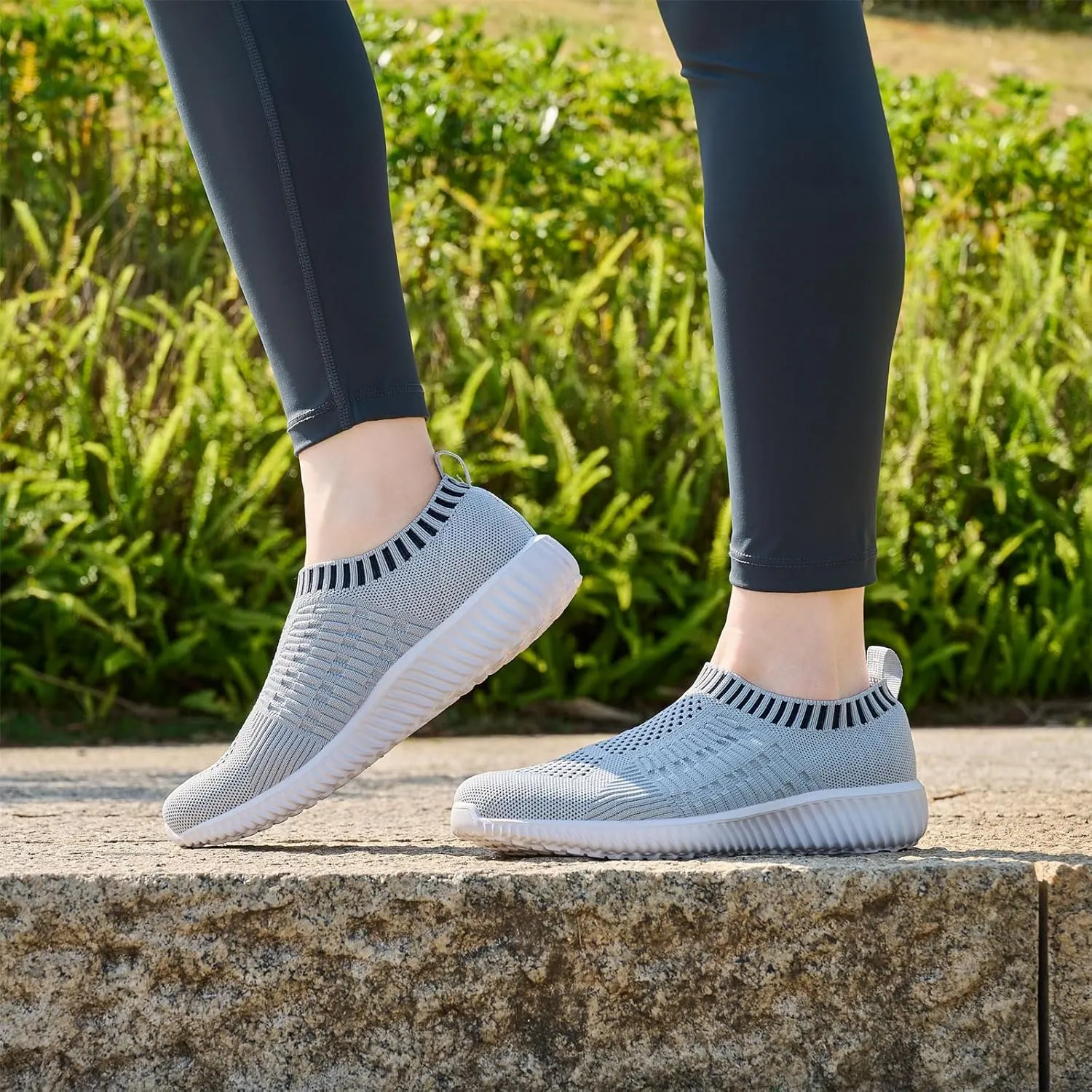 TIOSEBON Women's Athletic Walking Shoes Slip On Casual Mesh-Comfortable Tennis Workout Sneakers
