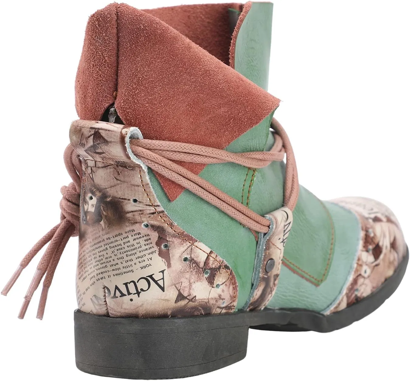 TMA EYES Women's Comfy Boots Round Toe Lace-up Non-slip Boots
