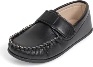 Toddler Boys Girls PU Leather Loafers Little Kids Slip-On Texture Flats Boat Wedding Dress Shoes School Uniform Moccasins Daily Walking Shoes(Toddler/Little Kids)