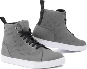 Tramp II Motorcycle Boots for Men and Women, Cowhide Leather, Perforated, Ankle Protection, Reinforcements on Toes and Ankles, Sizes up to 48, gray, 10