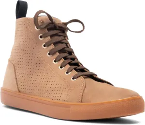 Tramp II Motorcycle Boots for Men and Women, Cowhide Leather, Perforated, Ankle Protection, Reinforcements on Toes and Ankles, Sizes up to 48, sand, 10