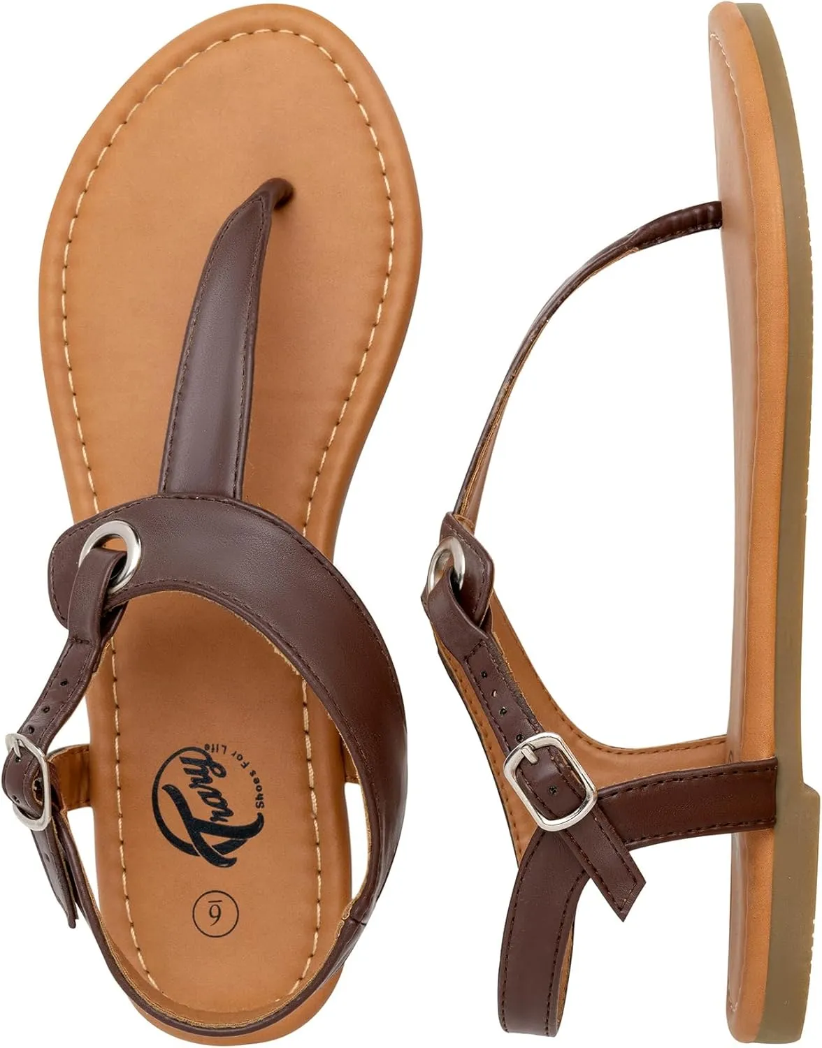 Trary Sandals Womens, Thong Sandals for Women with T-Strap, Adjustable Ankle Buckle for Women Sandals, Flat Sandals for Women Dressy, Cute Sandals for Women, Summer Sandals for Women 2023
