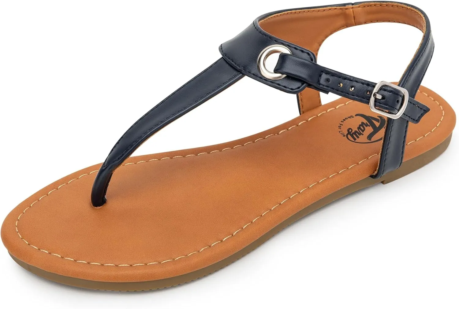 Trary Sandals Womens, Thong Sandals for Women with T-Strap, Adjustable Ankle Buckle for Women Sandals, Flat Sandals for Women Dressy, Cute Sandals for Women, Summer Sandals for Women 2023