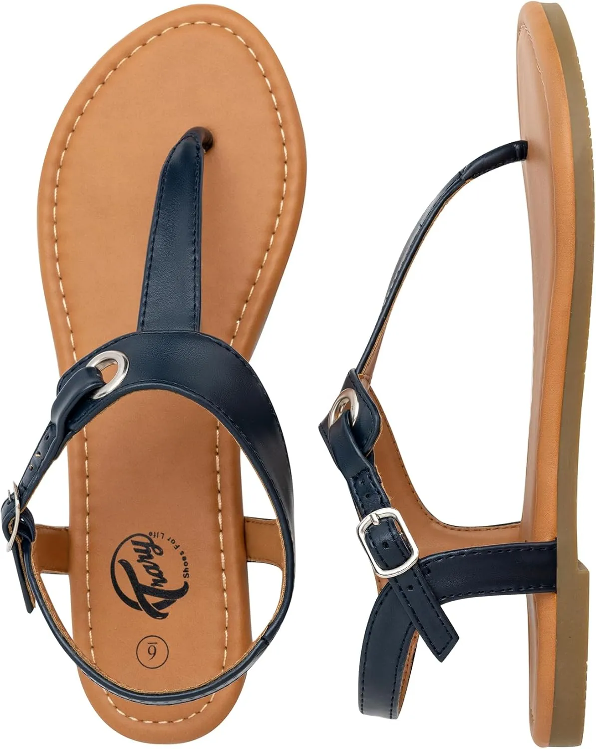 Trary Sandals Womens, Thong Sandals for Women with T-Strap, Adjustable Ankle Buckle for Women Sandals, Flat Sandals for Women Dressy, Cute Sandals for Women, Summer Sandals for Women 2023