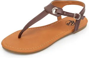 Trary Sandals Womens, Thong Sandals for Women with T-Strap, Adjustable Ankle Buckle for Women Sandals, Flat Sandals for Women Dressy, Cute Sandals for Women, Summer Sandals for Women 2023