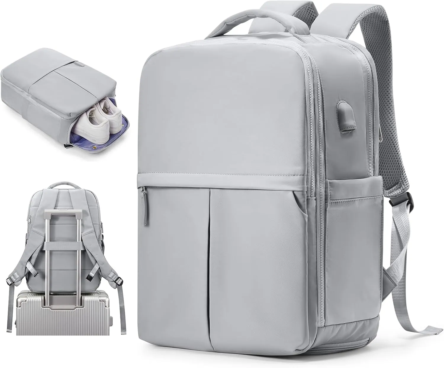 Travel Backpack Carry On Flight Approved Womens Backpack For Travel Essentials Mochila De Viaje Carry On Backpack For Women Men Airplanes Traveling Backpack Grey