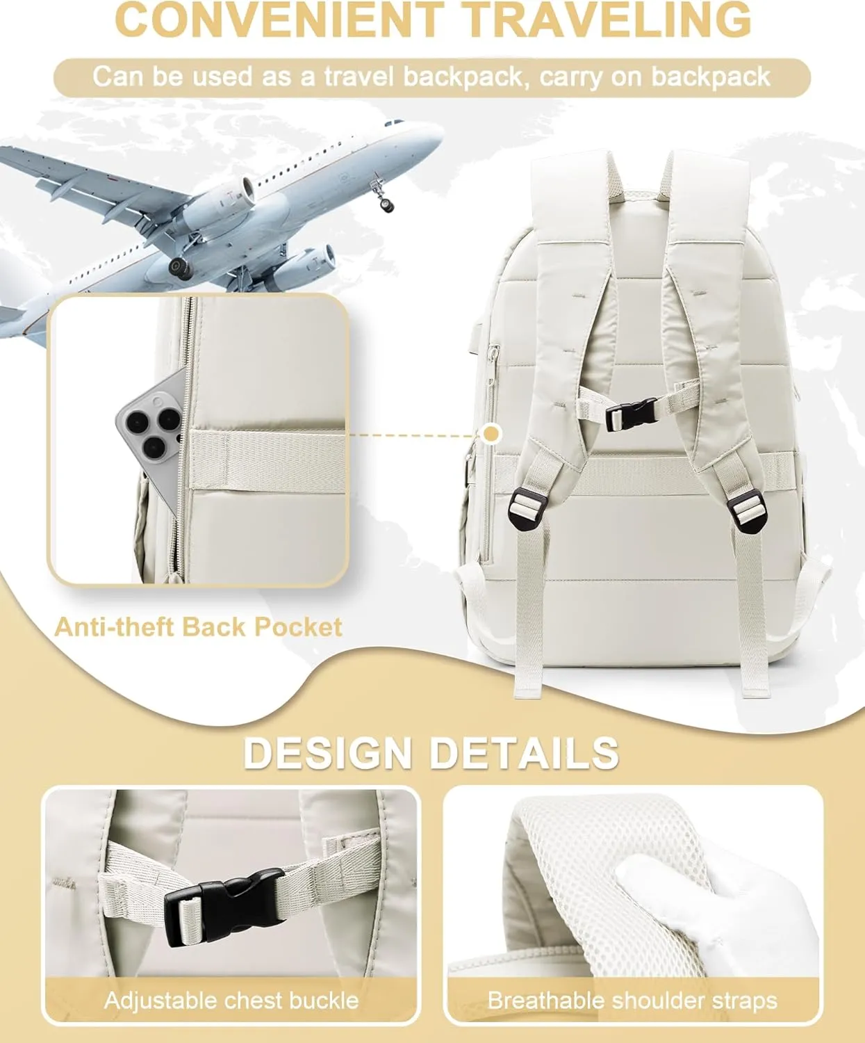 Travel Backpack For Women,Carry On Backpack Airline Approved,Laptop Work Backpacks For Men,Personal Item Travel Bag
