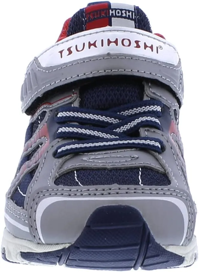 TSUKIHOSHI 3570 STORM Strap-Closure Machine-Washable Child Sneaker Shoe with Wide Toe Box and Slip-Resistant, Non-Marking Outsole - For Toddlers and Little Kids, Ages 1-8